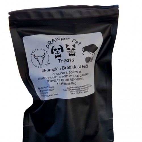 B-umpkin Breakfast Puffs (Bison Pet Treats) B-umpkin Breakfast Puffs (Bison Pet Treats)